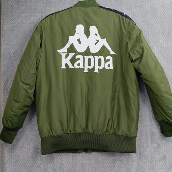 KAPPA THE 222 BANDA BZALMO BOMBER PUFFER JACKET GREEN SIZE M OUTDOOR WINDBREAKER